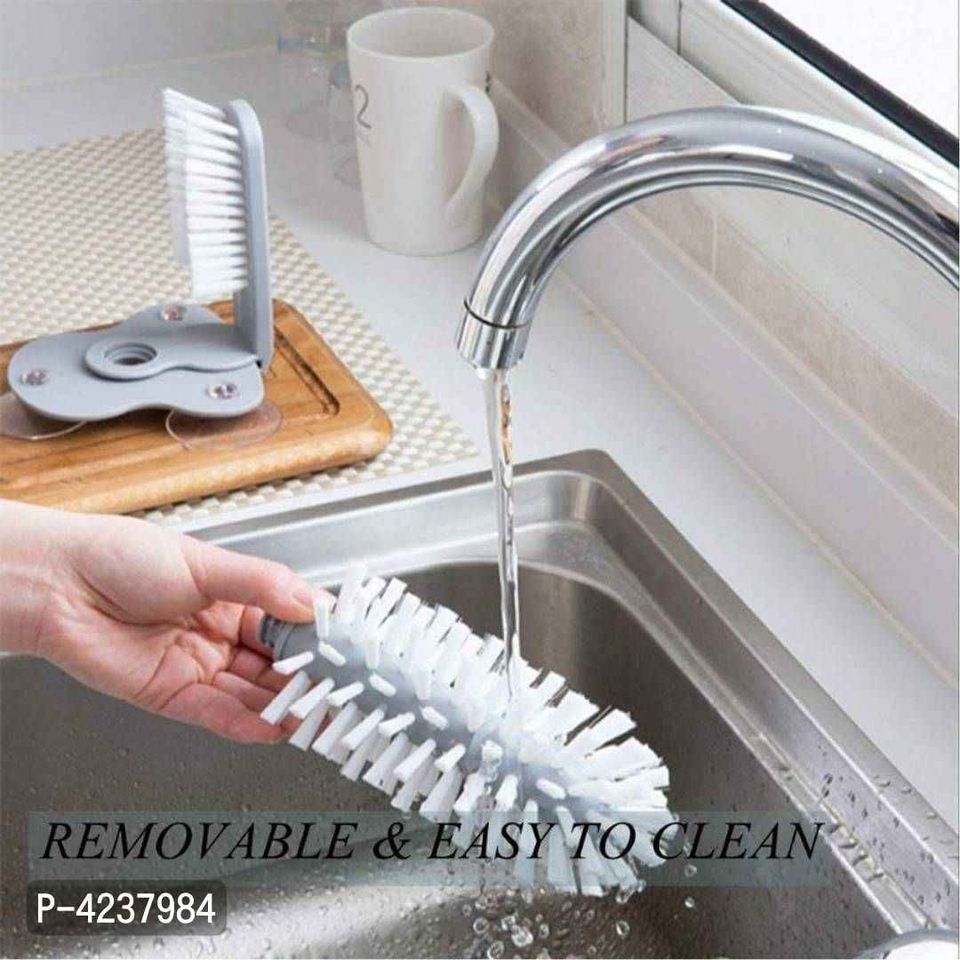Glass washer with double sided bristle brush
