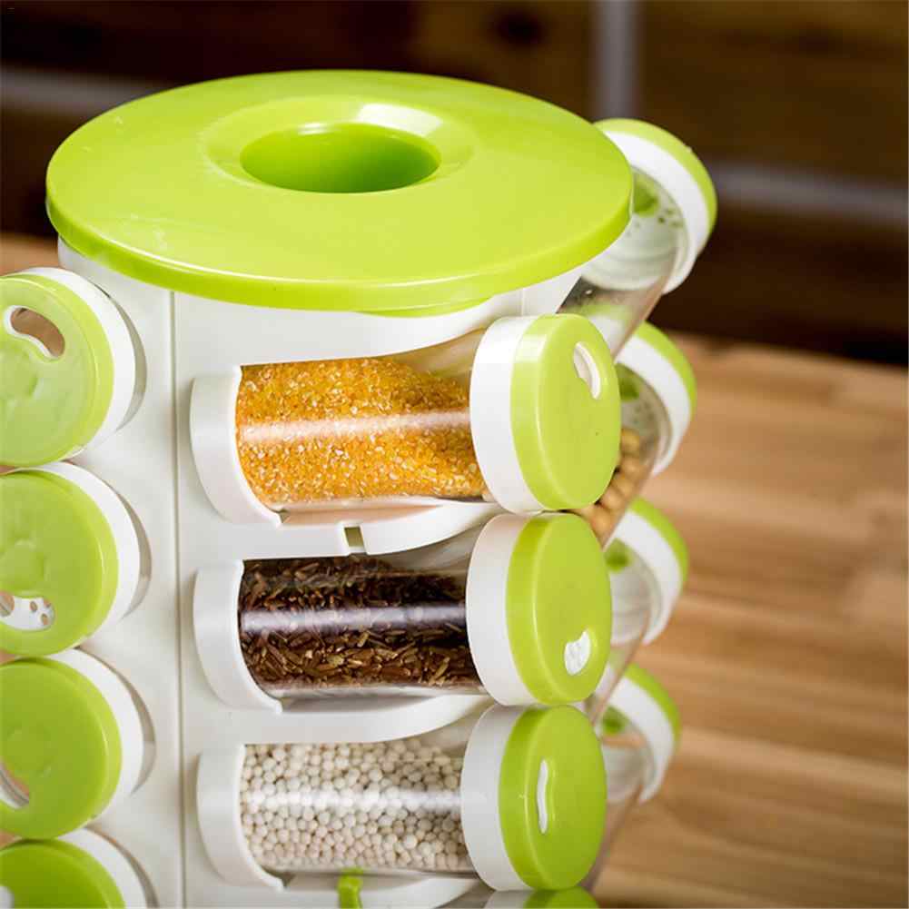 16 In 1 Spice Rack With Cutlery Holder Compact Jars Shelf Organizer