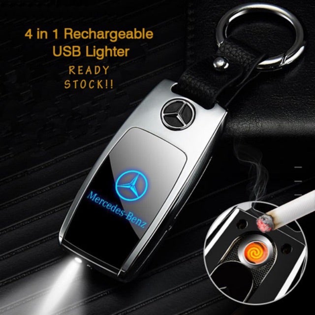 Car Key-Holder With LED Logo Light and Cigarette Lighter