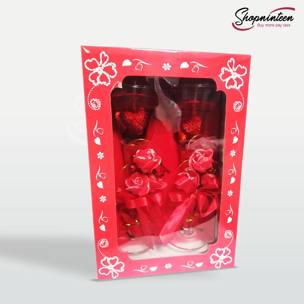 Beautiful 3 Flowers Couple Candle