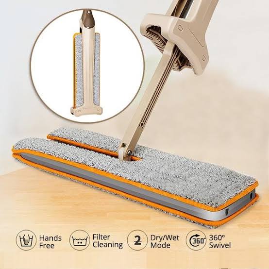 Double Sided Lazy Mop Easy Self Wringing Flat Mop 360 Degree Spin Floor Cleaning Mop