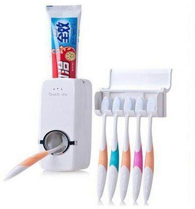 Automatic Tooth Paste Dispenser And Brush Holder