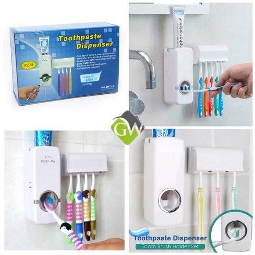 Automatic Tooth Paste Dispenser And Brush Holder