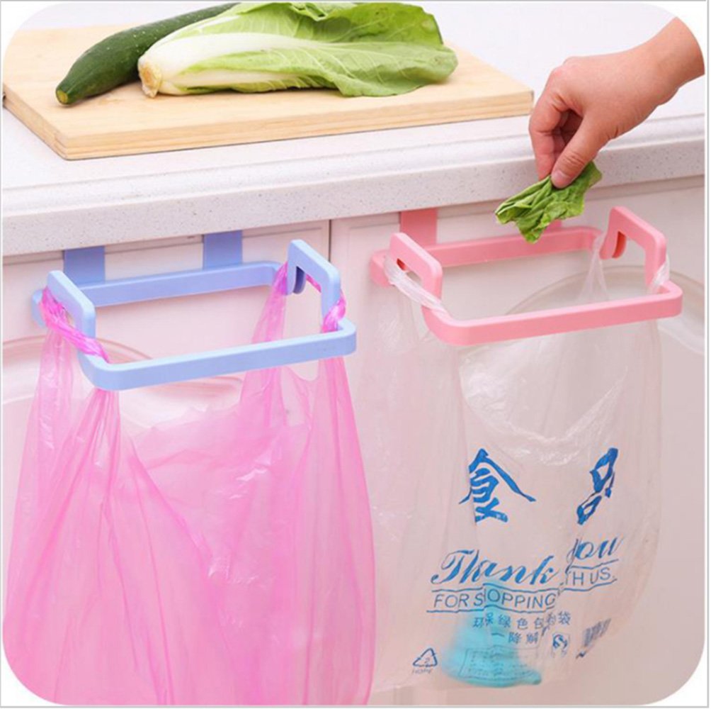 Portable Household Kitchen Door Back Type Clip Stand Hanging Garbage Bag Holder
