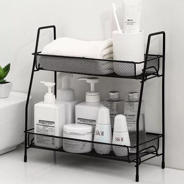 2 Layer Stainless Steel Dish Rack - Multi function Storage Organizer