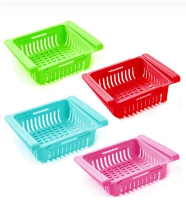 Extendable Plastic Tray Drawer for Fridge Pack of (3)