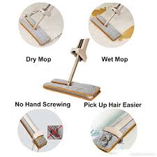 Double Sided Lazy Mop Easy Self Wringing Flat Mop 360 Degree Spin Floor Cleaning Mop