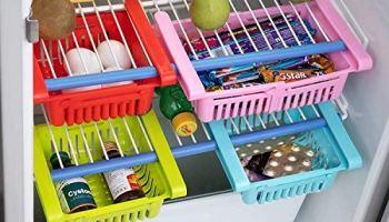 Extendable Plastic Tray Drawer for Fridge Pack of (3)