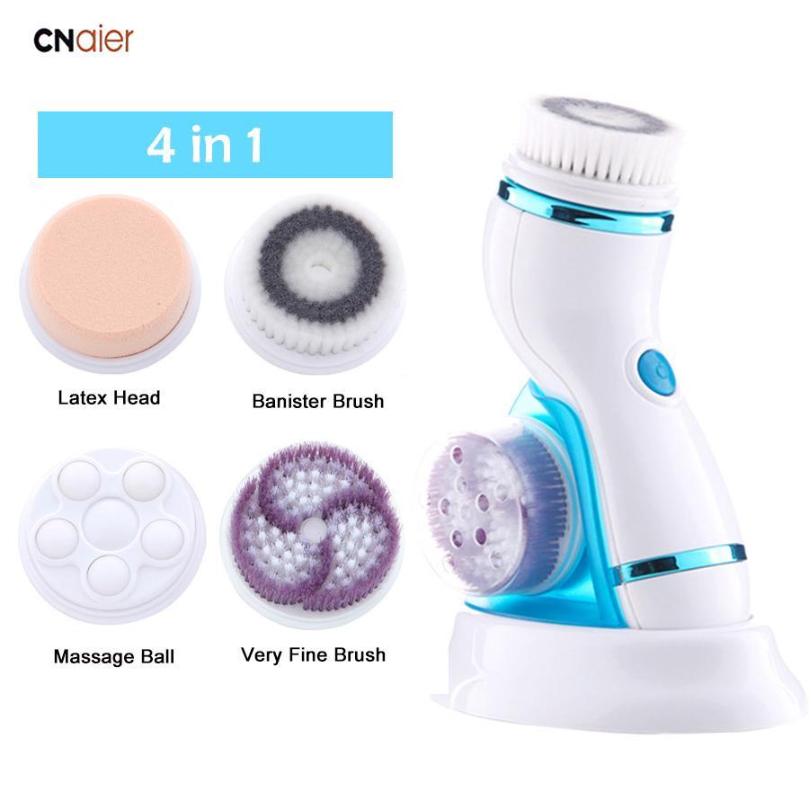 4 In 1 Ultrasonic Electric Facial Cleansing Brush Massager