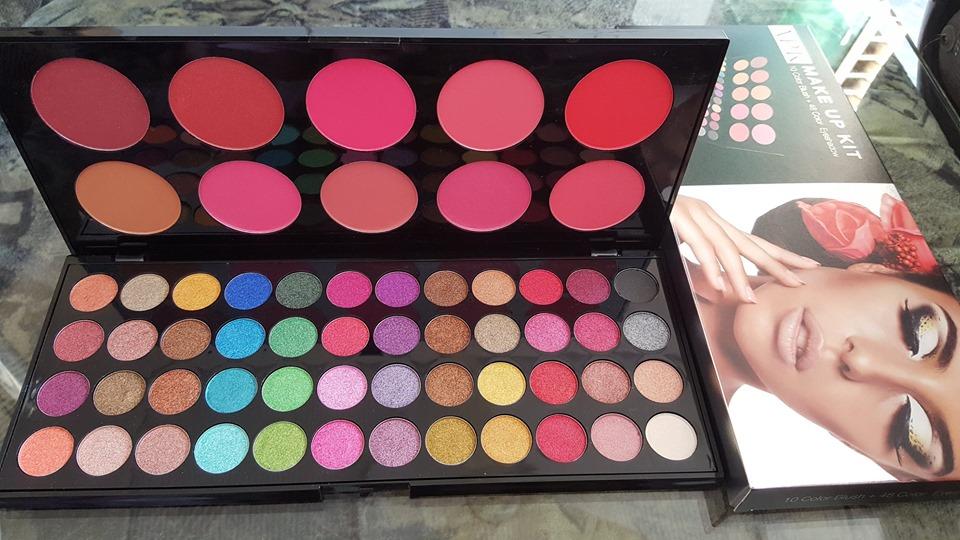 48 Color eyeshadow and 10 color Blusher Pallet