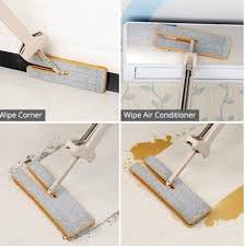 Double Sided Lazy Mop Easy Self Wringing Flat Mop 360 Degree Spin Floor Cleaning Mop