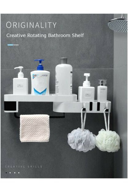 Bathroom shelf 360 rotation