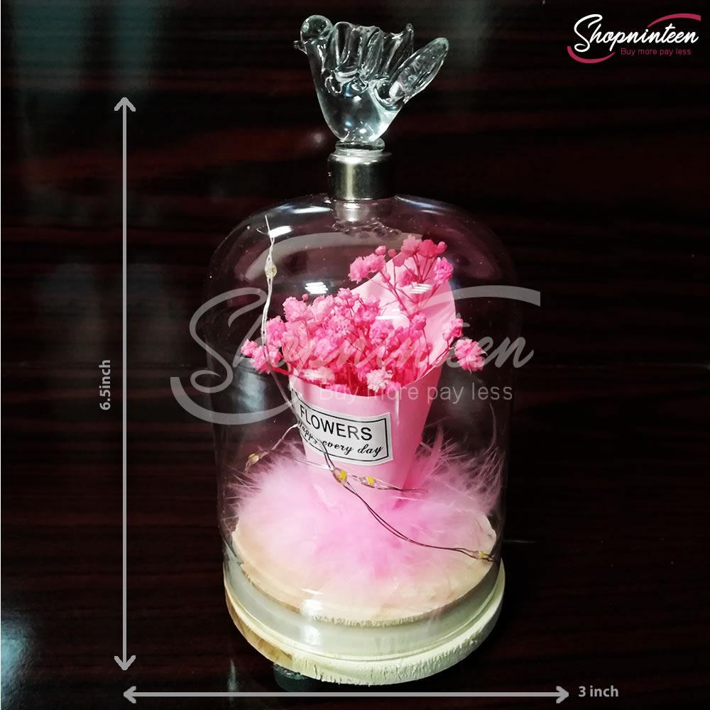 LED Jar with Colorful Rose Y4