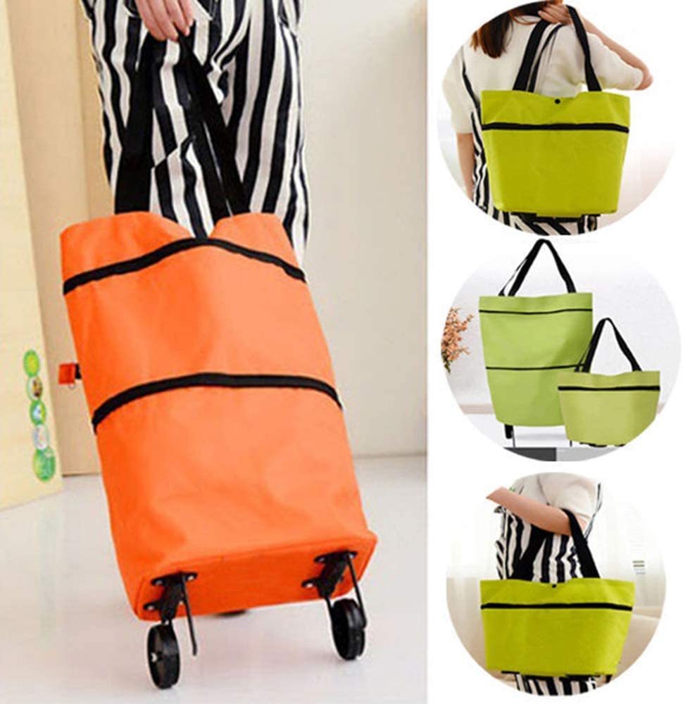 Foldable Shopping Trolley Tote Bag 2 In 1 Foldable Shopping
