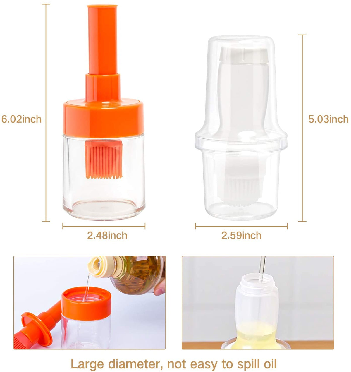 Oil Bottle With Silicone Brush Plastic Sauce Brush Sauce Distributor BBQ Oil Brush