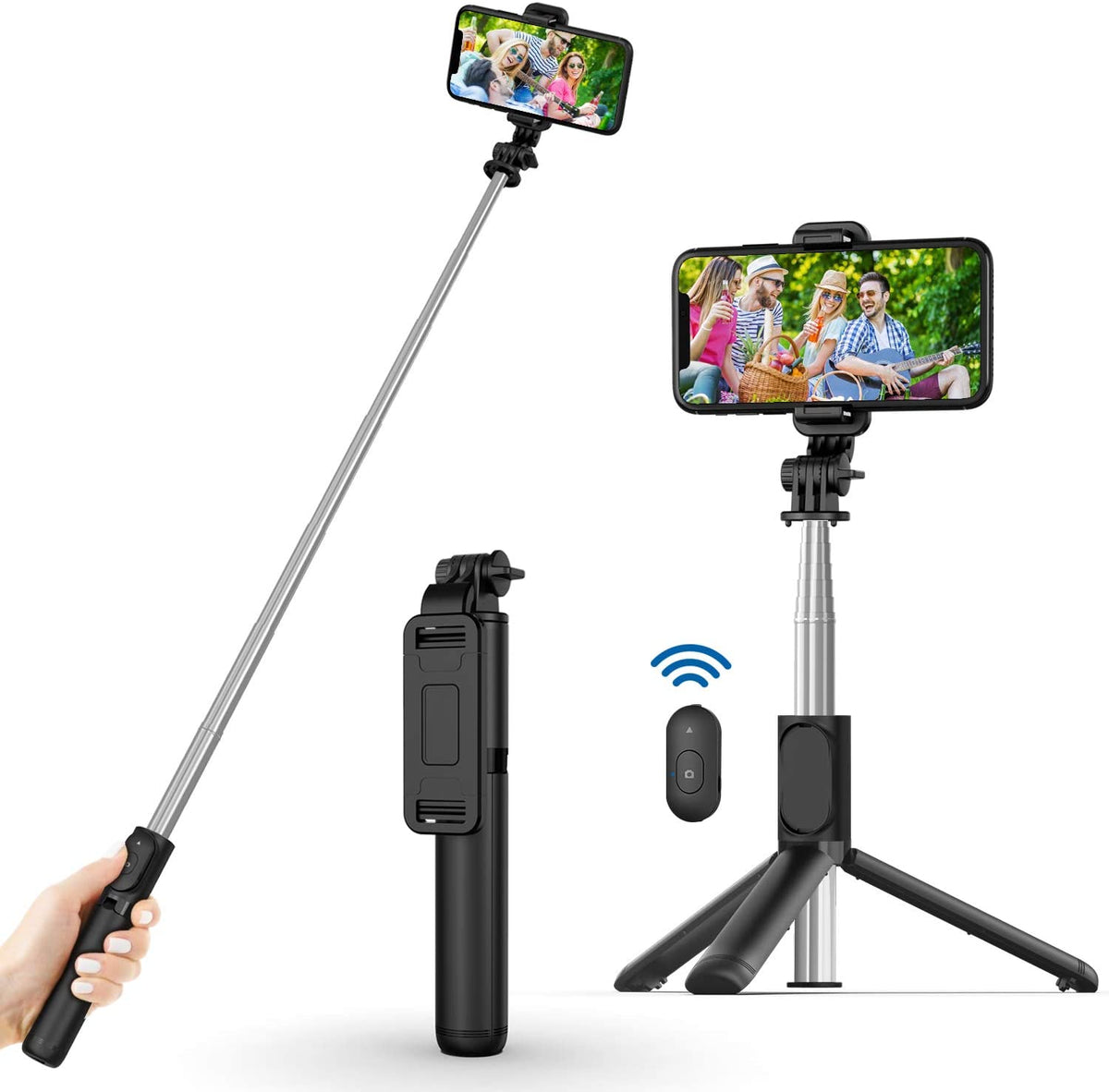 Mobile Phone Tripod Selfie Stick Horizontal And Vertical Bluetooth Remote Control