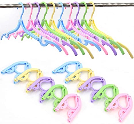 Plastic Portable Folding Clothes Hangers Pack Of 4