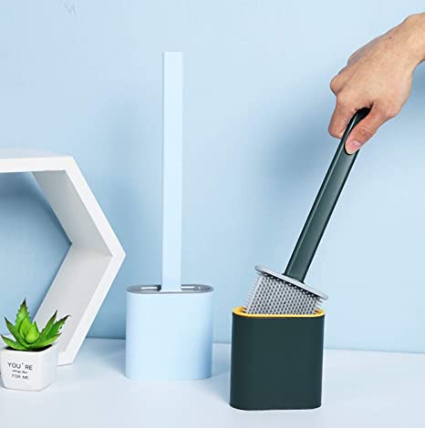 Toilet Silicone Brush and Holder Set for Bathroom