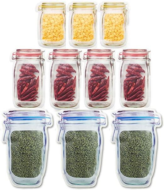 3 PCS Mason Bag Jar Zipper Bags Food Storage/Reusable