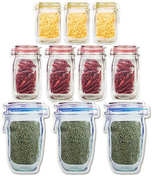 3 PCS Mason Bag Jar Zipper Bags Food Storage/Reusable