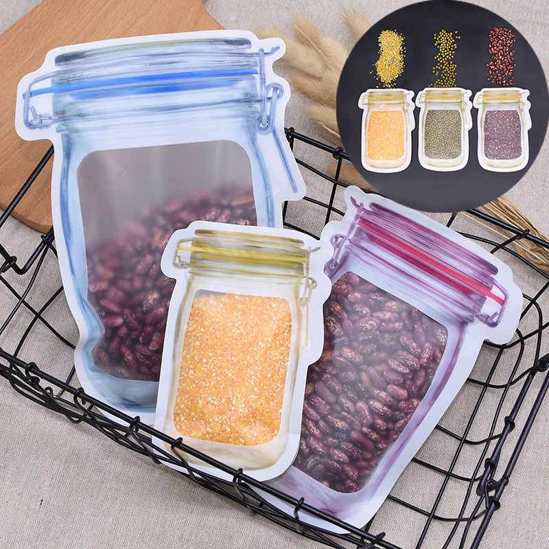 3 PCS Mason Bag Jar Zipper Bags Food Storage/Reusable