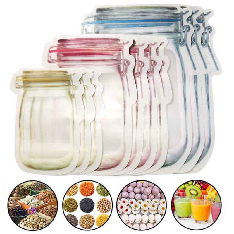 3 PCS Mason Bag Jar Zipper Bags Food Storage/Reusable