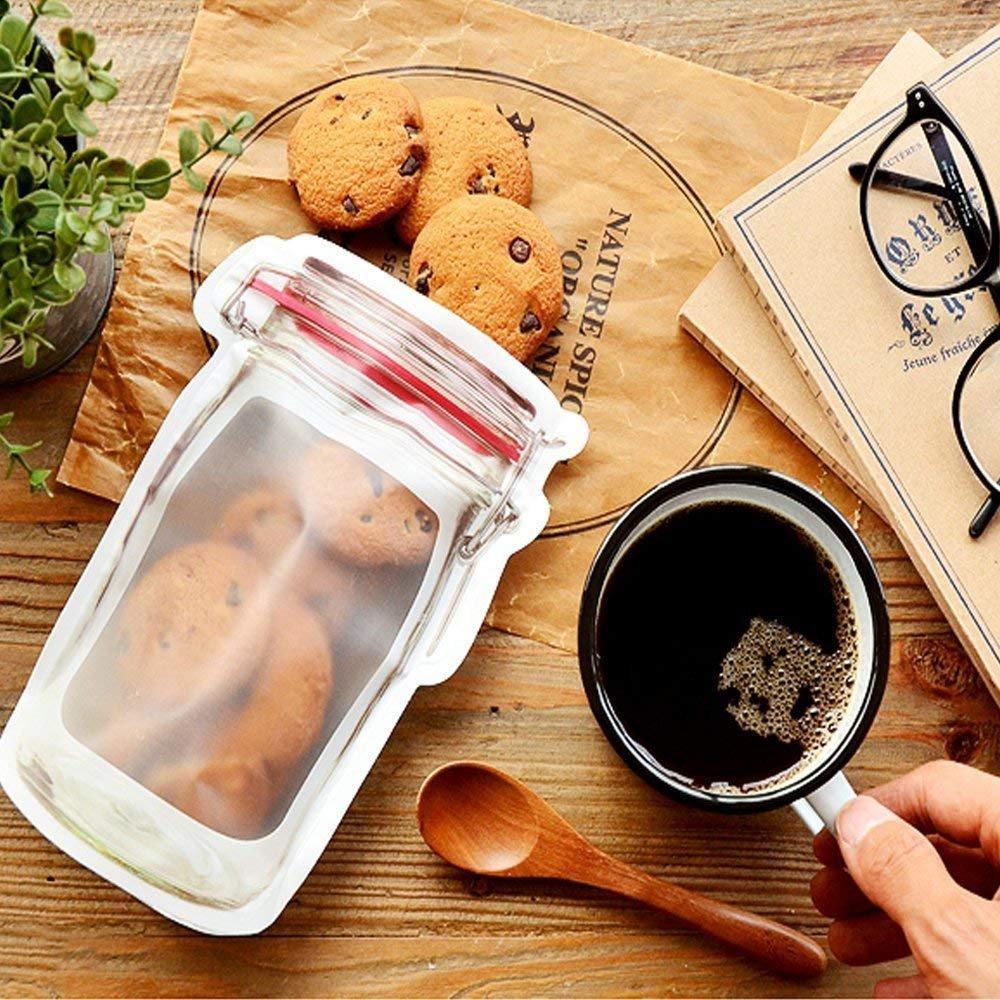 3 PCS Mason Bag Jar Zipper Bags Food Storage/Reusable
