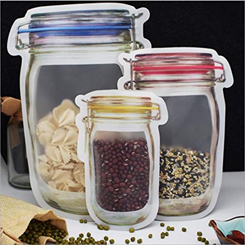 3 PCS Mason Bag Jar Zipper Bags Food Storage/Reusable