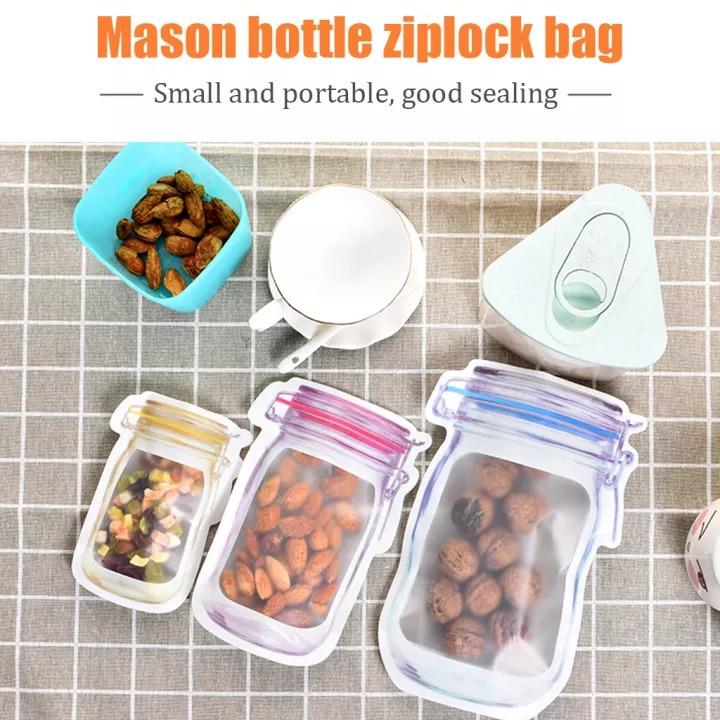 3 PCS Mason Bag Jar Zipper Bags Food Storage/Reusable