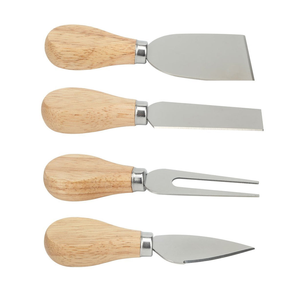 4 Pcs Cheese Knife Set with Bamboo Handle