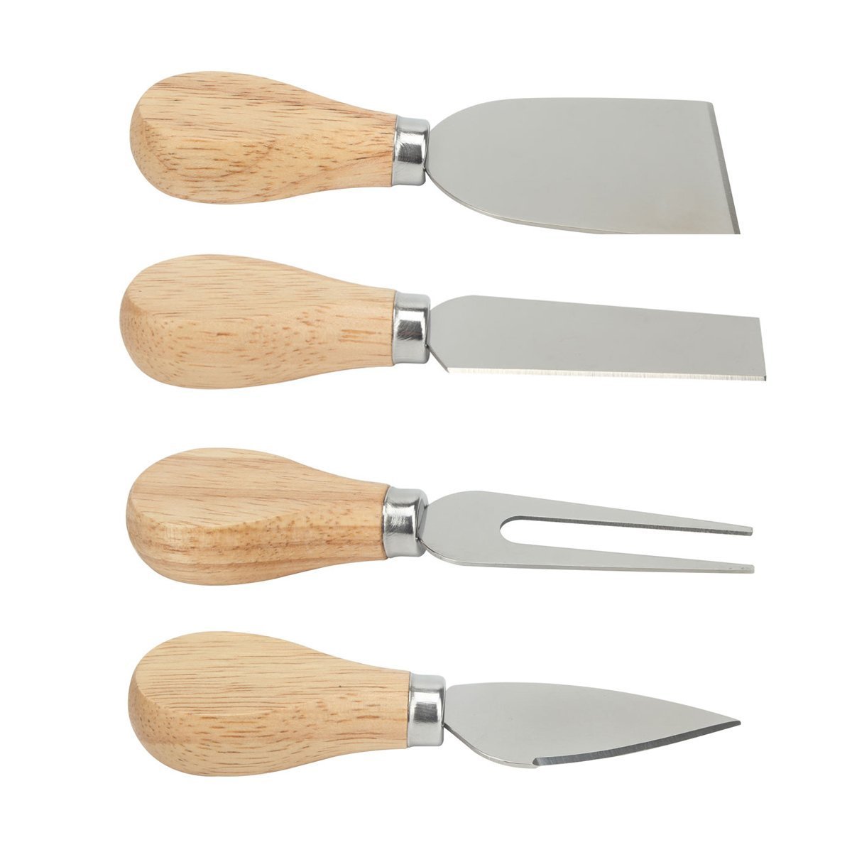 4 Pcs Cheese Knife Set with Bamboo Handle