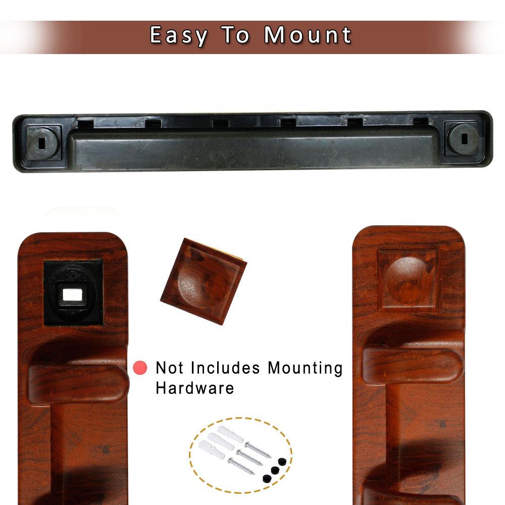 Wall Mount 6 Hooks Wood Style Cloth Hook Pack of 2