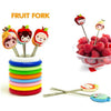 Set of 8 pcs Fun Shape Fruit Fork with Rings Stand - MultiColour