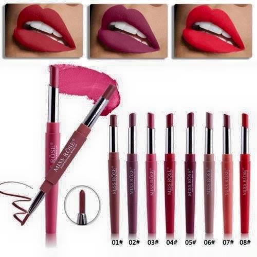 Miss rose 2 in 1 lipstick + lipliner (Pack of 6)