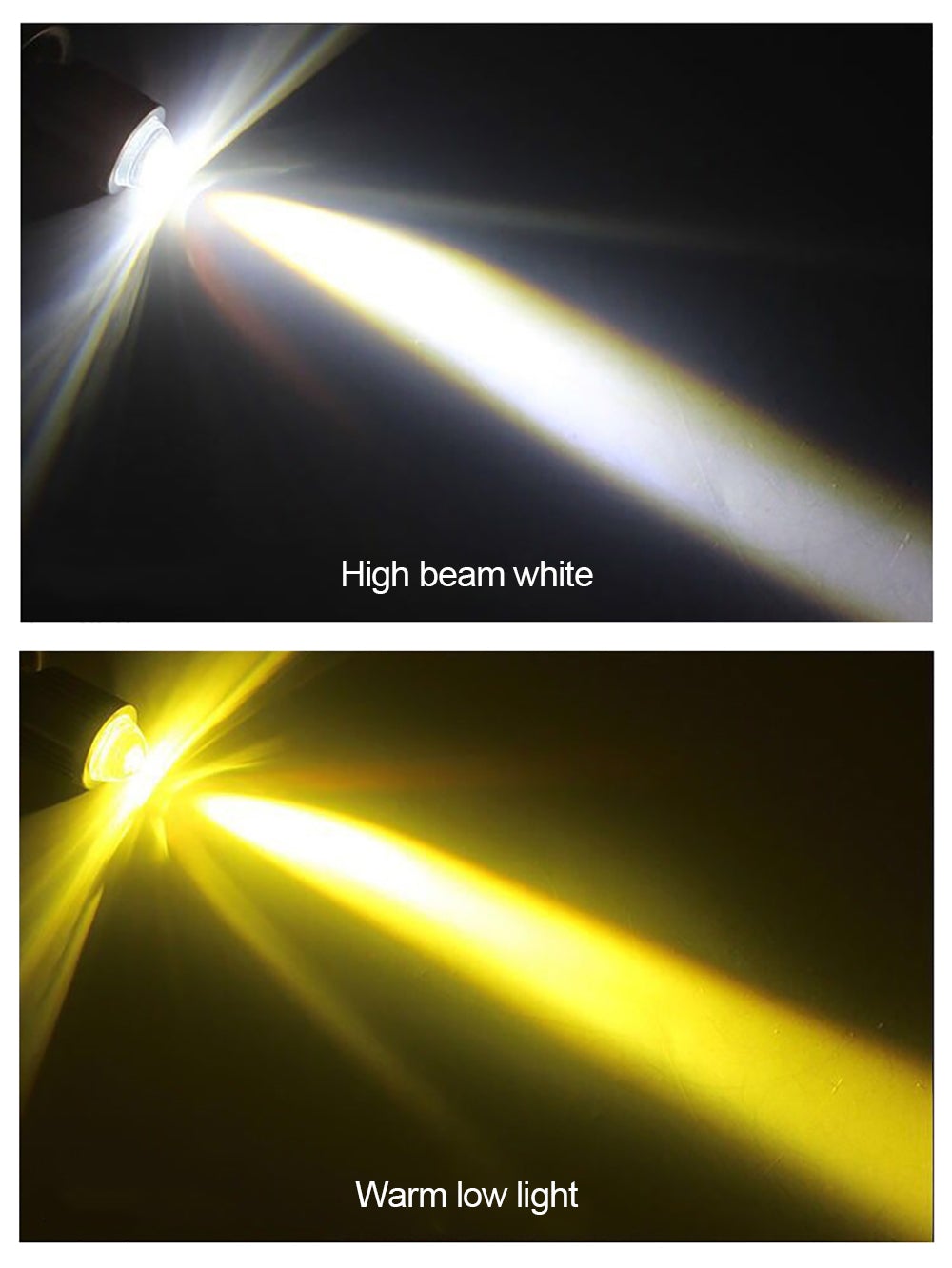 H4 Motorcycle Mini LED Projector Headlight Bulbs Dual Colors White Yellow ATV Scooter E-Bikes Head Light Lamp