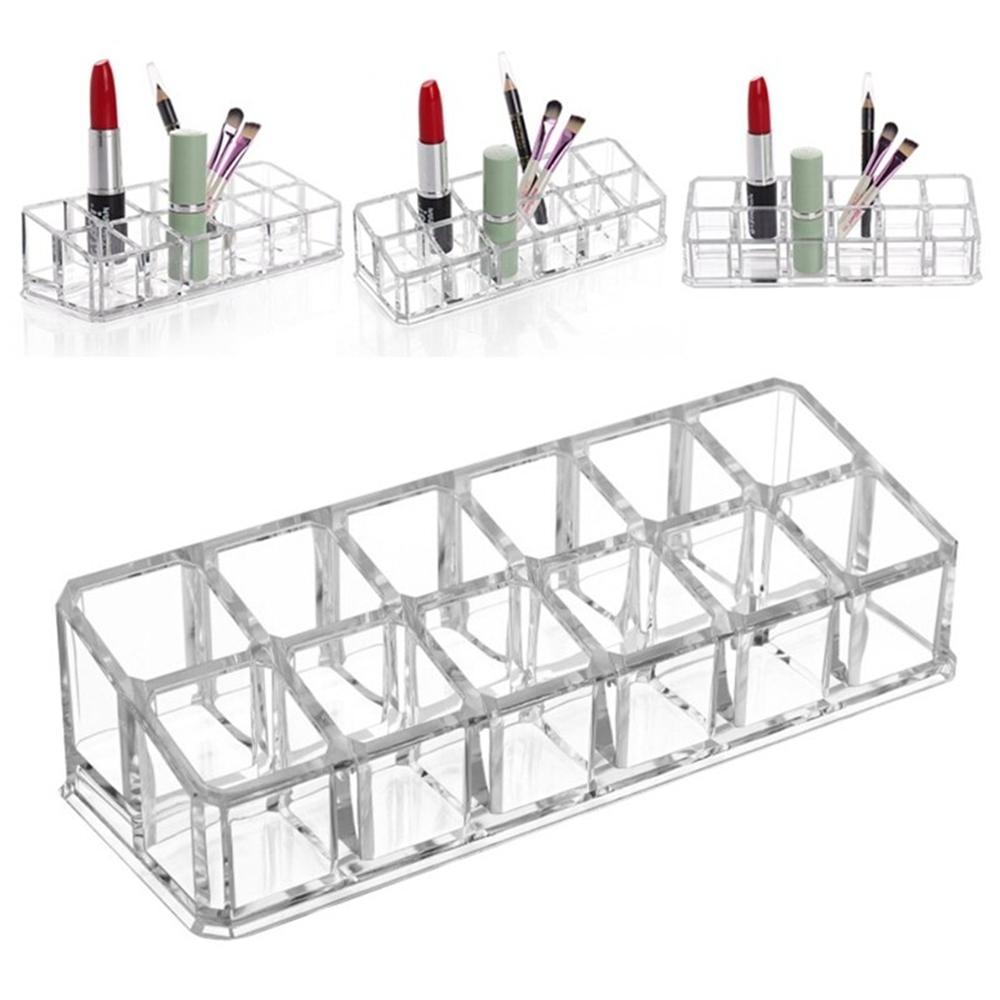 12 Hole Slots Acrylic Cosmetic Lipstick Organizer