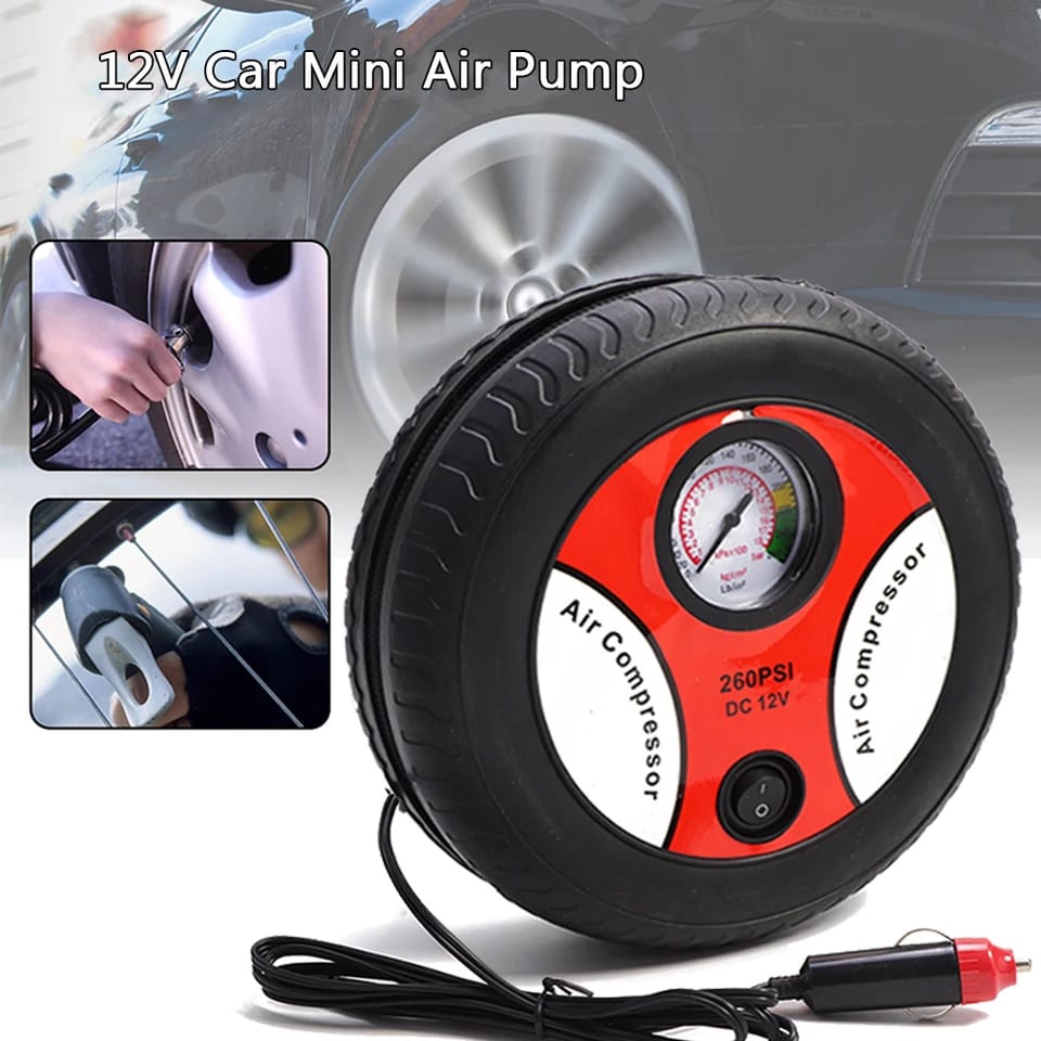 Portable Mini Air Compressor Auto Pump Car Sport Tyre Inflator
