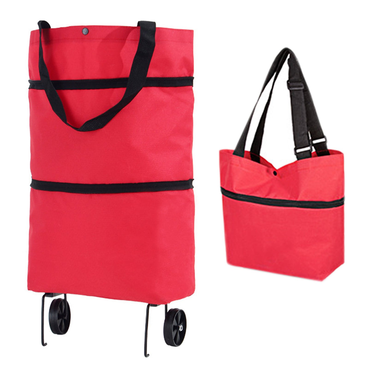 Foldable Shopping Trolley Tote Bag 2 In 1 Foldable Shopping