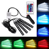 Car LED Strip Lights 4pcs 48 LED Multicolor Music Car Interior Atmosphere Lights