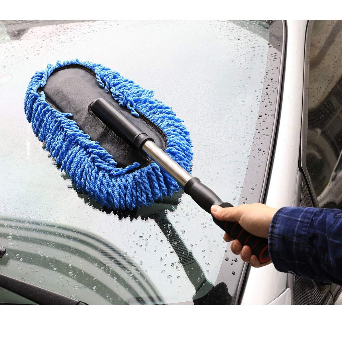 Car Wash Cleaning Brush Duster Dust Wax Mop Microfiber