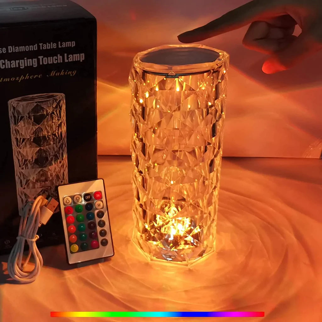 3D Crystal Diamond Led Lamp - Rechargeable