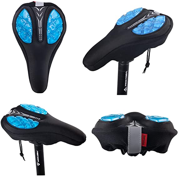 Gel Bike Seat Cover - Soft Silicone Cushion Comfortable Exercise Bicycle