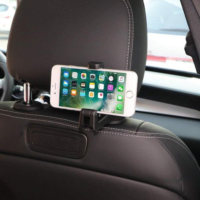 2 in 1 Car Headrest Hook with Phone Holder