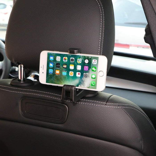 2 in 1 Car Headrest Hook with Phone Holder