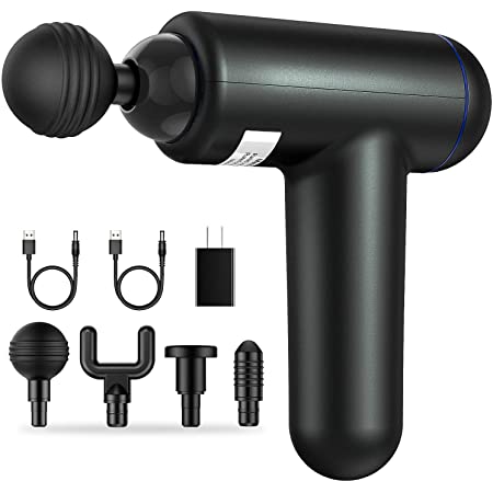 Deep Tissue Percussion Muscle Massage Gun, USB Rechargeable Handheld Electric Massager
