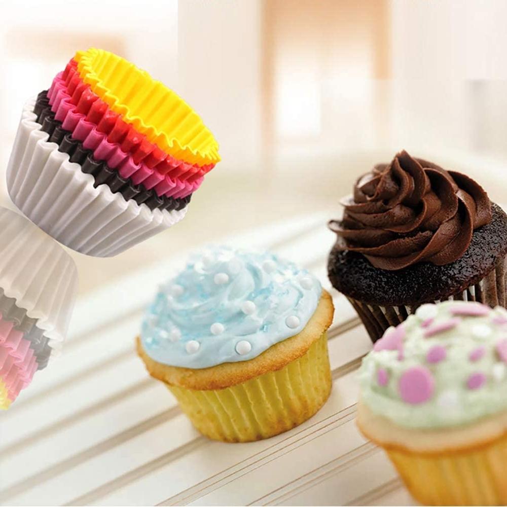 100 Pcs Paper Cupcake Liner - White