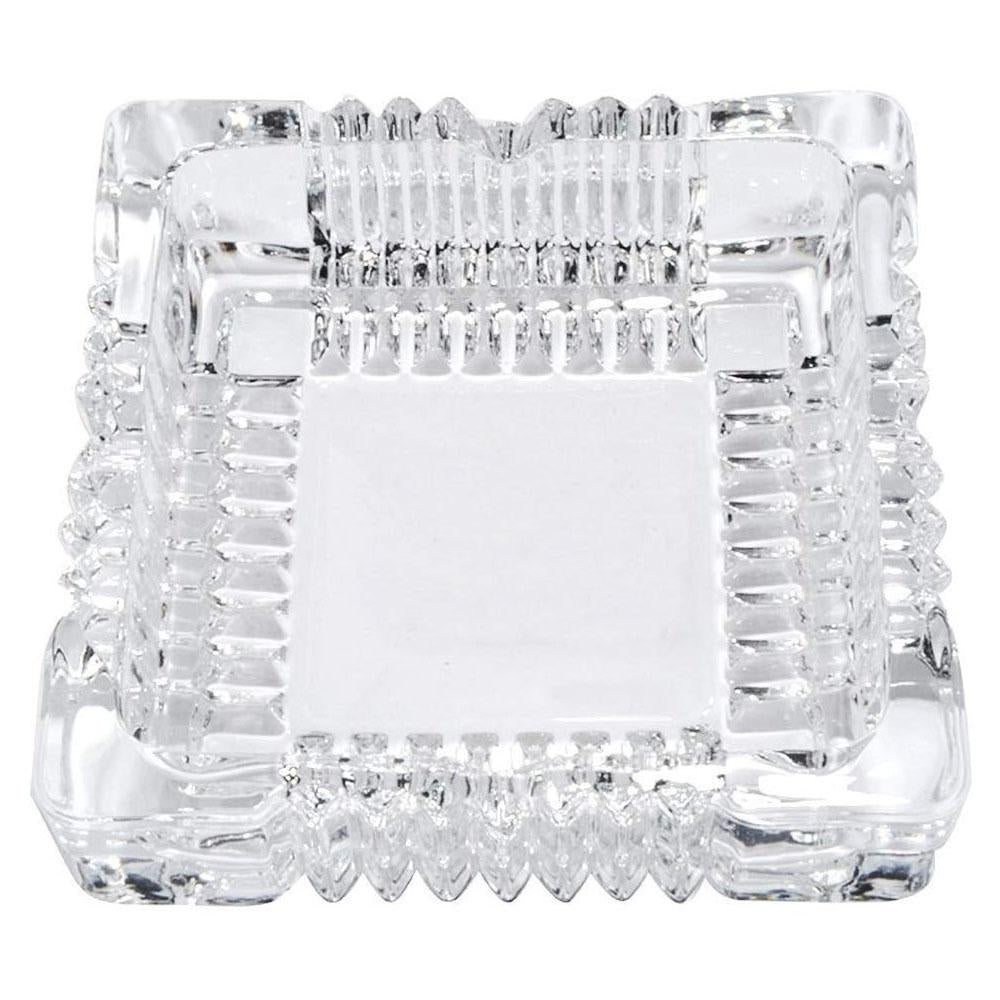 Glass Ashtray Square Crystal Heavy Smoke for Cigar Cigarettes