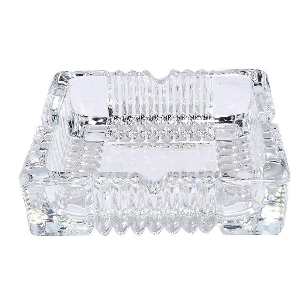 Glass Ashtray Square Crystal Heavy Smoke for Cigar Cigarettes