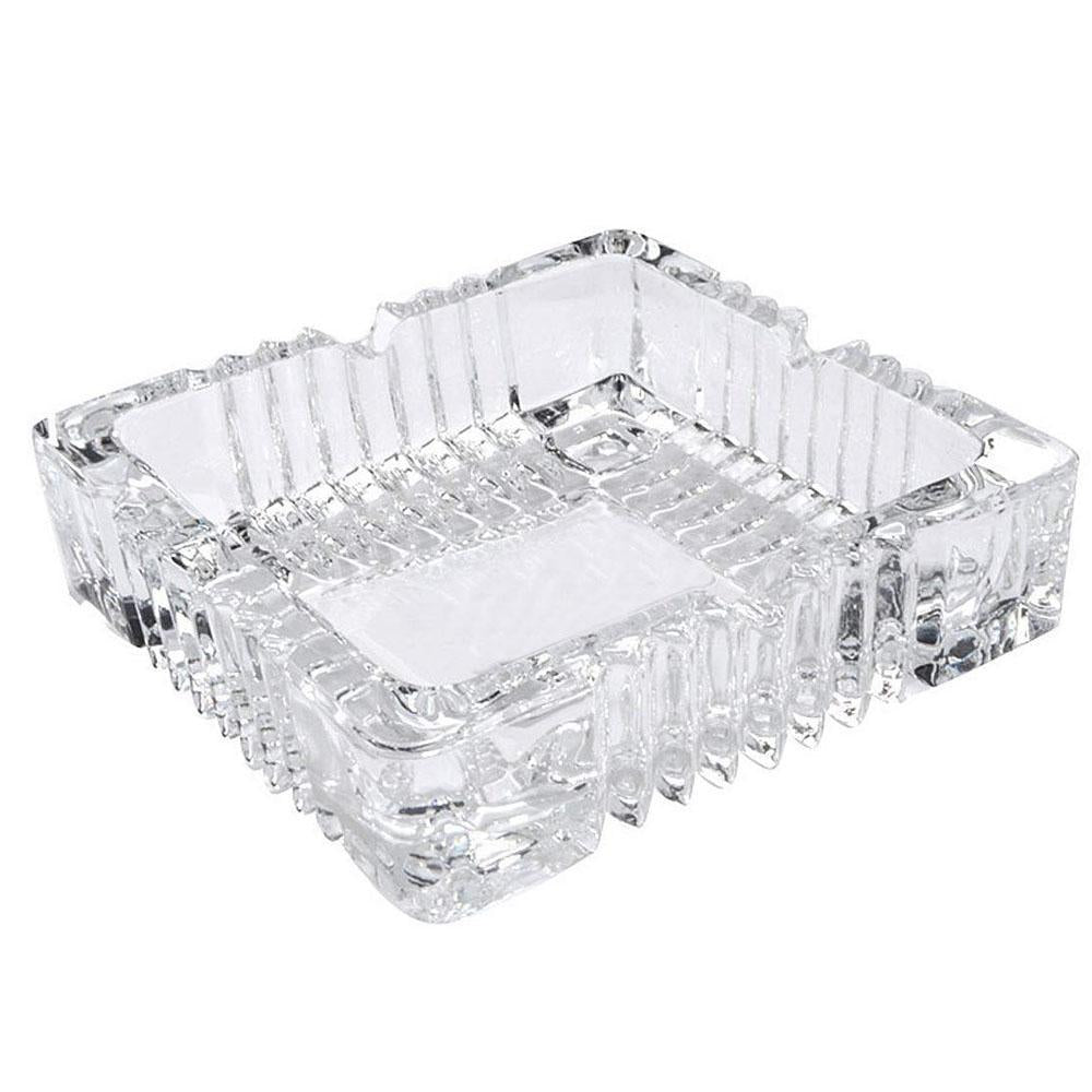 Glass Ashtray Square Crystal Heavy Smoke for Cigar Cigarettes