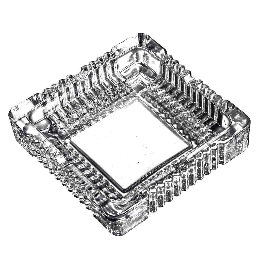 Glass Ashtray Square Crystal Heavy Smoke for Cigar Cigarettes